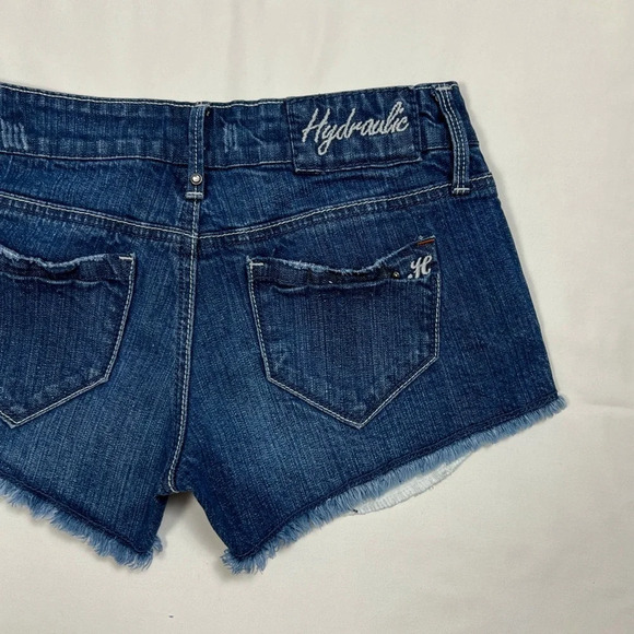 Y2K Hydraulic Jeans Low Rise Mini Denim Shorts - Picture 2 of 9